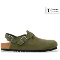 Birkenstock för män. 1030616 Lädertofflor Tokyo (Normal passform) grön (43), Karta, Före, Ingen, Casual