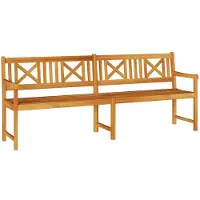 vidaXL Trädgårdsbänk Brun 220 x 56 x 90 cm Massivt Akaciaträ