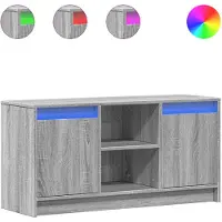 vidaXL Tv-bänk med LEDs grå sonoma 100x34x50 cm konstruerat trä