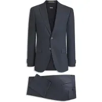 BOSS Two-piece suit in micro-patterned stretch fabric