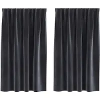 vidaXL Mörkläggningsgardiner 2 pcs Mörkgrå 140 x 140 cm Sammet