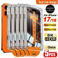 Fsosldfsdf 5 st Lättinstallerade Skärmskydd för iPhone 17 ProMax/17 Pro/17 Air/17 Härdat Glas Anti-Rep Skyddsfilm För iPhone 17 iPhone 13 ren