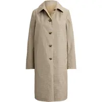 Ralph Lauren för kvinnor. 297P18072001 Vändbar skotskrutig kappa med bruna rutor (M), Casual, Polyester