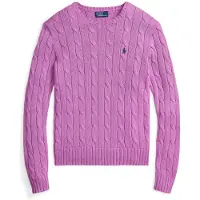 Ralph Lauren för kvinnor. 211971869511 Rosa bomullströja med flätmönster (M), Casual, Lång ärm