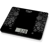 Adler AD 3171, Elektronisk köksvåg, 10 kg, 1 g, svart, glas, rektangel