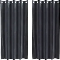 vidaXL Mörkläggningsgardiner 2 pcs Mörkgrå 140 x 175 cm Sammet