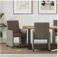 vidaXL Matstolar med hjul med hjul 2 pcs Mörkgrå 57 x 66 x 94 cm
