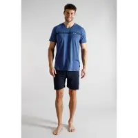 Tom Tailor Pyjamas kort nattblå / safir / vit
