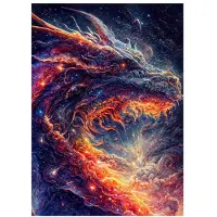 PanitingArt Universum Regnbåge Drake Graffiti Mytiska djur Vägg Abstrakt konst Canvasmålning Mytologi Varelser Sci-fi Posters Tryck Rum Hem Bilder Inredning 20x30cm With Frame blå