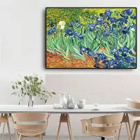 Angus Art Painting Studio Vince Van Gogh Garden Iris Oljemålningsreproduktioner på duk Affischer och tryck Skandinavisk väggkonstbild för vardagsrummet 60x90cm no frame