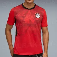 Baibao QIQI Herrlandslaget Egypten Fotbollströja Vit Pyramadmönster EFA 7-stjärnigt Emblem Fotbollströja AFCON Supportertröja för Matchdagen Streetwear XXL