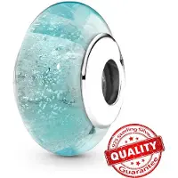FOXANRY Jewelry Härlig S925 Sterlingsilver Rosa Blomma Muranoglas Pärlor Charm Passar Armband Halsband Fasetterad Murano DIY Kvinnosmycken
