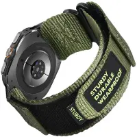 LUJING-Treasure Bag Nylonrem för Samsung Galaxy Watch 7 Ultra 47mm band Sportarmband Kamouflage klockband för Samsung Galaxy Ultra Tillbehör Watch 7 Ultra 47mm grön