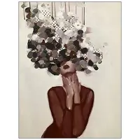 DIMENGQI Abstrakt kvinnor huvud med blommor Canvas målning Modern figur affischer och tryck Väggkonst Bild för vardagsrum Heminredning 50x70cm