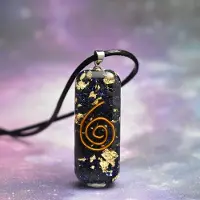KAYOU Skydd Orgonit Hänge Svart Turmalin Halsband Orgon Energi Chakra Helande Kristaller Stresslindring Rörformade Hängen Smycken