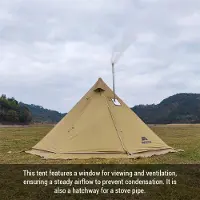 KAISAI 4 6 Personer Tipi Varmtält med Kaminuttag Camping Pyramid Teepee Tält för Camping Backpacking Vandring armégrön färg