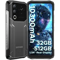 Doogee Blade20 Ultra Tålig Smartphone, 32GB+512GB, 1,54 Bakre Skärm, 10300mAh, 50MP, 6,6 HD+, 3 Kortplatser/NFC/IP68 silver