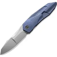 We Knife Solid WE22028-4, Bead Blasted CPM 20CV, Blue Titanium, pocket knife