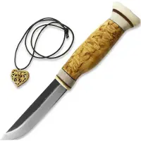 Wood Jewel Carving knife 105 + heart pendant kniv, Lamnia Edition