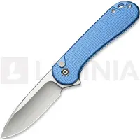 CIVIVI Elementum II Button Lock C18062PD-2 Satin Nitro-V, Diamond Patterned Blue Aluminum, pocket knife