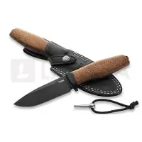 Lionsteel Acha - Natural Burlap - Black blade kniv