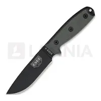 ESEE Model 4 black blade, grey handle 4P-MB with coyote sheath + clip and MOLLE-back