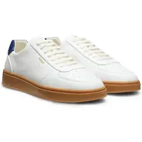 HUGO Leather trainers with gold-tone logo