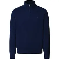 Hackett för män. HM7000117 Essential Zip marinblå tröja (S), Casual, Bomull, Marino
