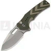CIVIVI Vexron C24066-2 Stonewashed 14C28N, Green &amp; Tan G10, pocket knife