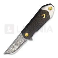 V Nives KillaBite Damascus fällkniv, carbon fiber