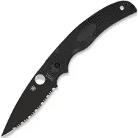 Spyderco Native Chief Lightweight Black C244SBBK serrated pocket knife