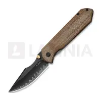 Kizer Cutlery Harpoon Fold Laminate fällkniv, Gray Titanium & Brown Norxplex UltreX