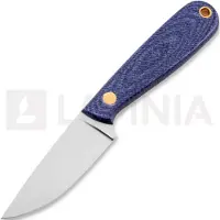 Brisa Necker 70 halskniv, Flat, blue jeans micarta, leather