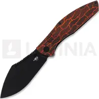 Bestech Lockness - Blackwash - G10 fällkniv, svart, orange