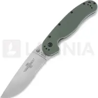 Ontario RAT-1 fällkniv, grön/satin, tandad