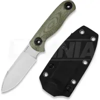 Kizer Cutlery Drop Bear Fix 3 14C28N kniv, Green Micarta, Stonewash