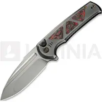 We Knife Sylox WE24027-3 Bead Blasted, Polished Gray Titanium Lava Flow Fat Carbon Inlay, pocket knife