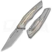 Bestech Togatta - Blastwash - Titanium fällkniv, Canvas Micarta, grön