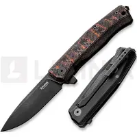 Lionsteel Myto MT01-MC-SS CPM MagnaCut, Old Black Snake Skin FatCarbon pocket knife, Molletta design