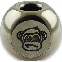 Audacious Concept Wise Monkeys Bead - Titanium - Hand Polished