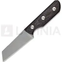 Straight Line Scorer - Stonewashed - Brown Burlap Micarta kniv