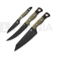 Benchmade 3 Piece Kitchen Knife Set OD Green G10 kitchen knife set