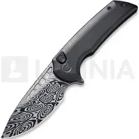 We Knife Mini Malice Heimskringla Damasteel fällkniv, svart