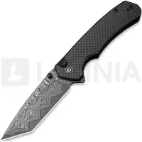 CIVIVI Button Lock Brazen Damascus fällkniv, Twill Carbon Fiber