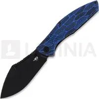 Bestech Lockness - Blackwash - G10 fällkniv, svart, blå