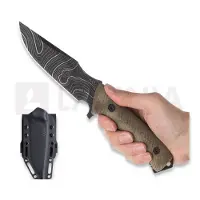 ANV Knives M311 Spelter - Elmax DLC Topo - Micarta Olive kniv, Black Kydex