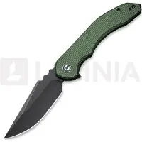 CIVIVI Bluetick C23050-3 Blackwashed 14C28N, Green Canvas Micarta, Nested Liner Lock, pocket knife