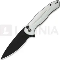 CIVIVI Button Lock Kitefin C24091-2 Blackwashed 14C28N, Silver Aluminium, pocket knife