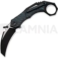 We Knife Tayra WE24069-4 Blackwashed Böhler M390, Tiger Stripe Pattern Flamed Titanium, pocket knife