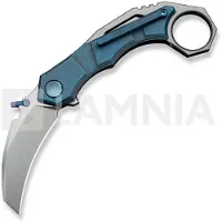 We Knife Tayra WE24069-3 Hand Rubbed Satin Bohler M390, Blue Titanium Handle, pocket knife